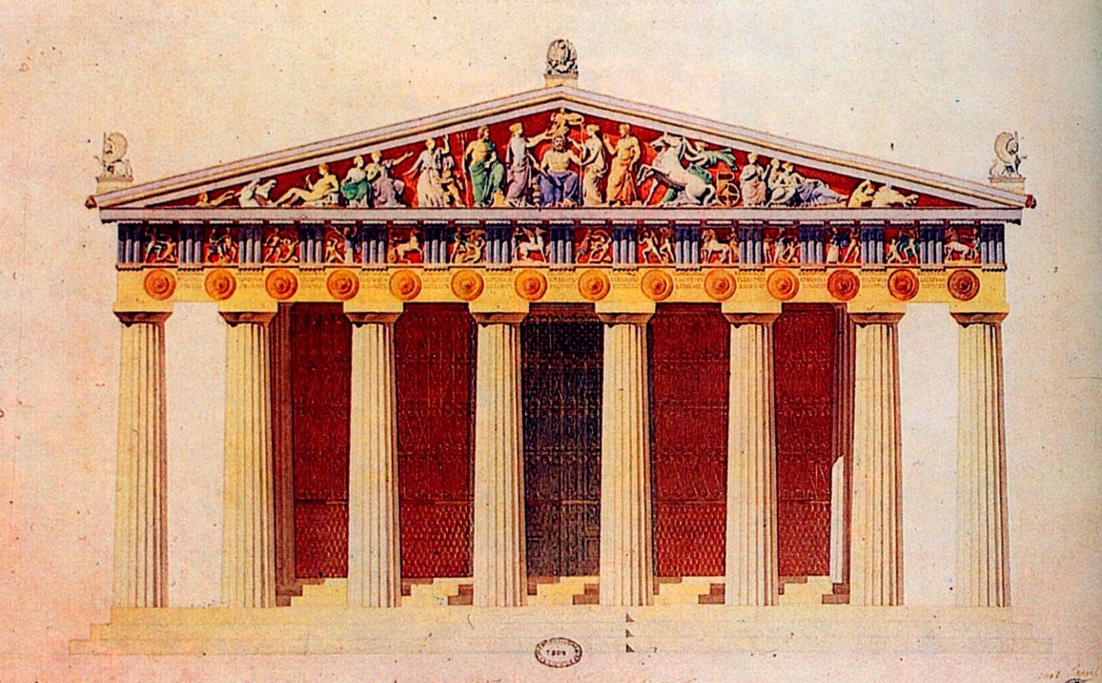 ornava la facciata dei templi greci